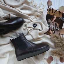 Ботинки из кожи цвета шоколад 12-1(Ls6)