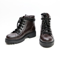 Ботинки со шнуровкой из кожи оттенка шоколад Арт. 51-3/21855