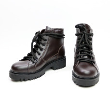 Ботинки со шнуровкой из кожи оттенка шоколад Арт. 51-3/21855