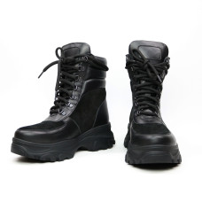 Ботинки со шнуровкой из черной кожи и замши Арт. As-2P/247