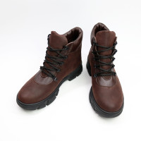 Ботинки со шнуровкой из кожи оттенка шоколад Арт. As-3/15