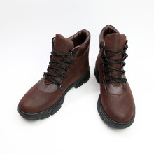 Ботинки со шнуровкой из кожи оттенка шоколад Арт. As-3/15