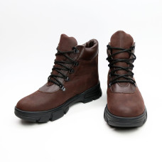 Ботинки со шнуровкой из кожи оттенка шоколад Арт. As-3/15