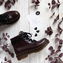 Ботинки со шнуровкой из кожи цвета бордо Арт. As-4/025P