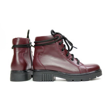 Ботинки со шнуровкой из кожи цвета бордо Арт. As-4/17