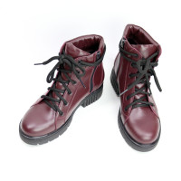 Ботинки со шнуровкой из кожи цвета бордо Арт. As-4/17