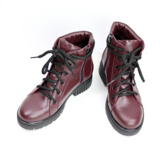 Ботинки со шнуровкой из кожи цвета бордо Арт. As-4/17