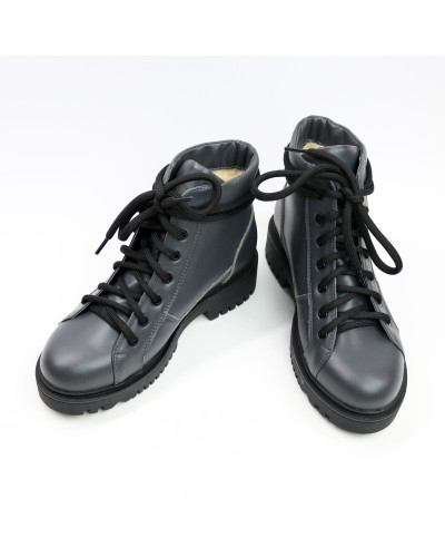 Ботинки со шнуровкой из кожи цвета графит Арт. 51-3/21855