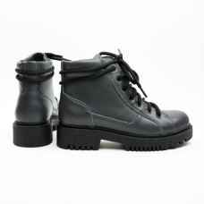 Ботинки со шнуровкой из кожи цвета графит Арт. 51-3/21855