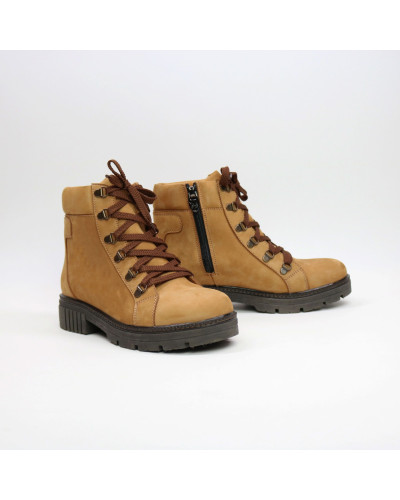 Ботинки со шнуровкой из нубука рыжего цвета Арт. As-4/17Р