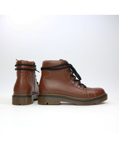 Ботинки со шнуровкой из рыжей кожи Арт. As-4/025P