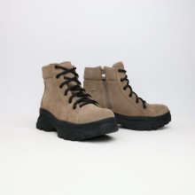 Ботинки со шнуровкой из замши цвета капучино  Арт. As-4/247