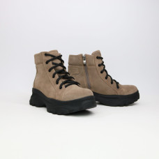 Ботинки со шнуровкой из замши цвета капучино  Арт. As-4/247