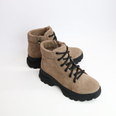 Ботинки со шнуровкой из замши цвета капучино  Арт. As-4/247