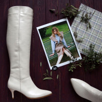 Бежеві класичні чоботи на шпильці Арт. 657-14/36