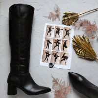 Класичні чоботи зі шкіри на підборах Арт. 657-14/47Ок