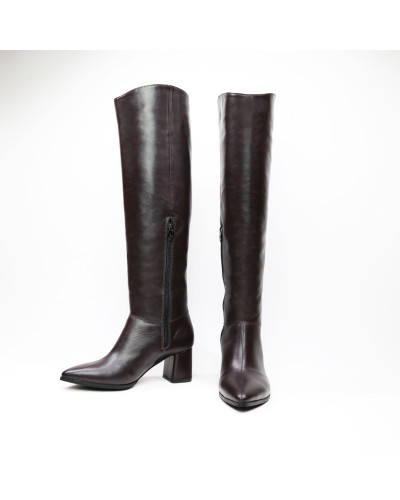 Класичні чоботи зі шкіри на підборах Арт. 657-14/47Ок