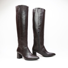 Класичні чоботи зі шкіри на підборах Арт. 657-14/47Ок