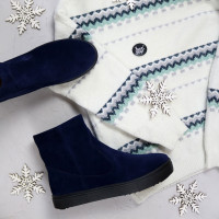 Ботинки из замши синего цвета Арт. 12-19/21613