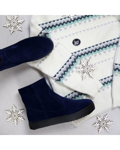 Ботинки из замши синего цвета Арт. 12-19/21613