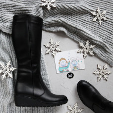 Чоботи на танкетці з натуральної шкіри Арт.30-1(Ir3)