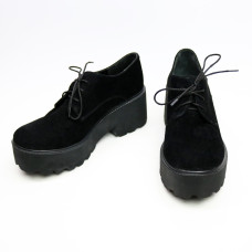 Туфли из черной замши на тракторной подошве Арт. 32-1/21875