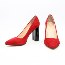 Туфлі-човники з червоного велюру Арт. 35-1/44Ок