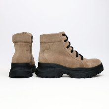 Ботинки со шнуровкой из замши цвета капучино  Арт. As-4/247