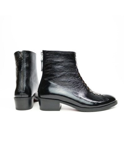 Ботинки из черного наплака с фурнитурой Арт. 306-6