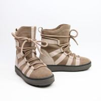 Ботинки из кожи и замши бежевого цвета Ls6-2