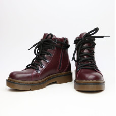 Ботинки со шнуровкой из кожи цвета бордо Арт. As-4/025P