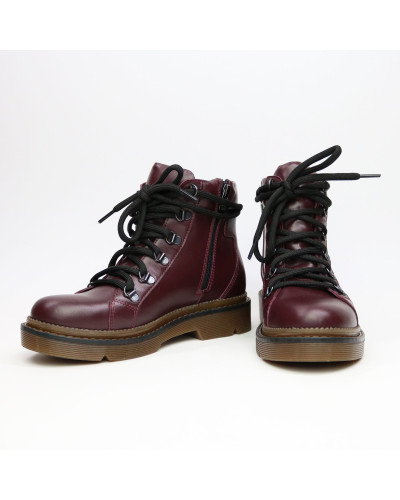 Ботинки со шнуровкой из кожи цвета бордо Арт. As-4/025P