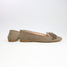 Замшеві балетки з китицями в кольорі капучино — витонченість і щоденний комфорт (Арт. 17‑7К)