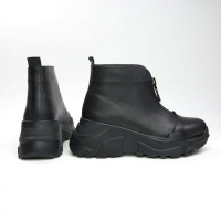 Ботинки из черной кожи с молнией спереди Арт. As-7/21950