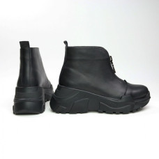 Ботинки из черной кожи с молнией спереди Арт. As-7/21950