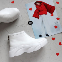 Ботинки из белой кожи Арт. As-6/21968