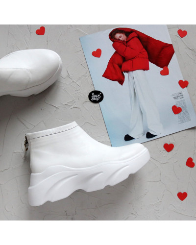 Ботинки из белой кожи Арт. As-6/21968