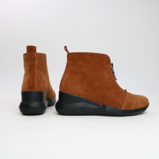 Ботинки из рыжей замши с молнией спереди Арт. As-7/21955