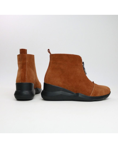Ботинки из рыжей замши с молнией спереди Арт. As-7/21955