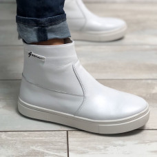 Ботинки из белой кожи Арт. 218-2/21613