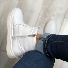 Ботинки из белой кожи Арт. 218-2/21613