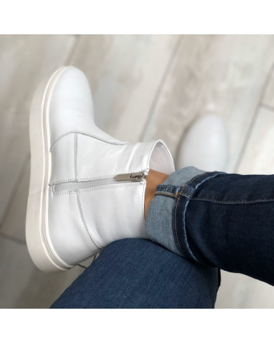 Ботинки из белой кожи Арт. 218-2/21613