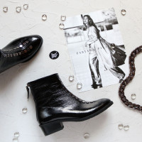 Ботинки из черного наплака с фурнитурой Арт. 306-6