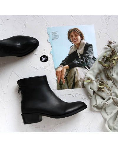 Ботинки из черной кожи  Арт. 306-6(б/ф)