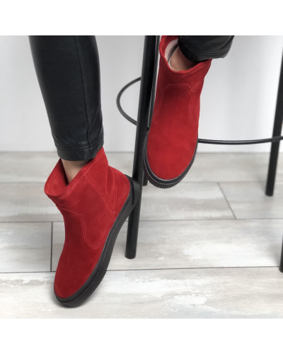 Ботинки из красного нубука Арт. 12-19/21852