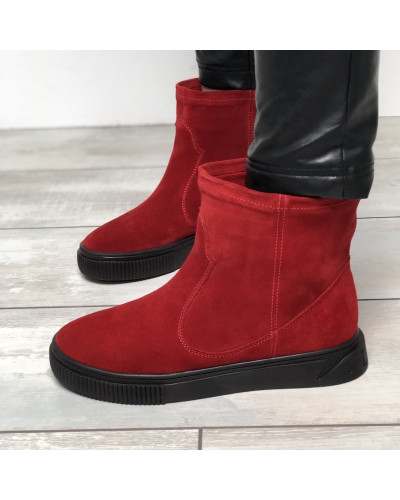 Ботинки из красного нубука Арт. 12-19/21852