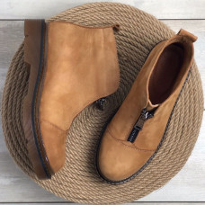 Ботинки из рыжего нубука с молнией спереди Арт. As-7/025