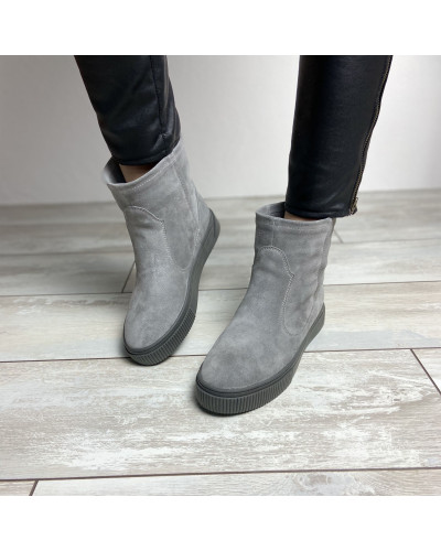 Ботинки из светло-серой замши Арт. 12-19/21852