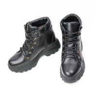 Ботинки со шнуровкой из черной кожи флотар  Арт. As-4/247-P