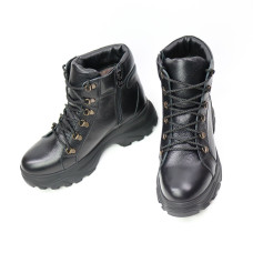 Ботинки со шнуровкой из черной кожи флотар  Арт. As-4/247-P